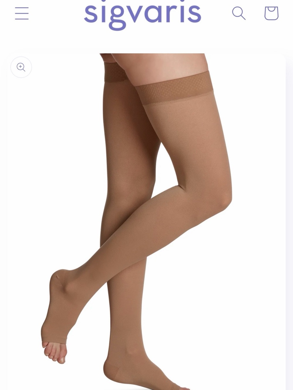 Sigvaris Compression Support Thigh-High Hosiery in Tan